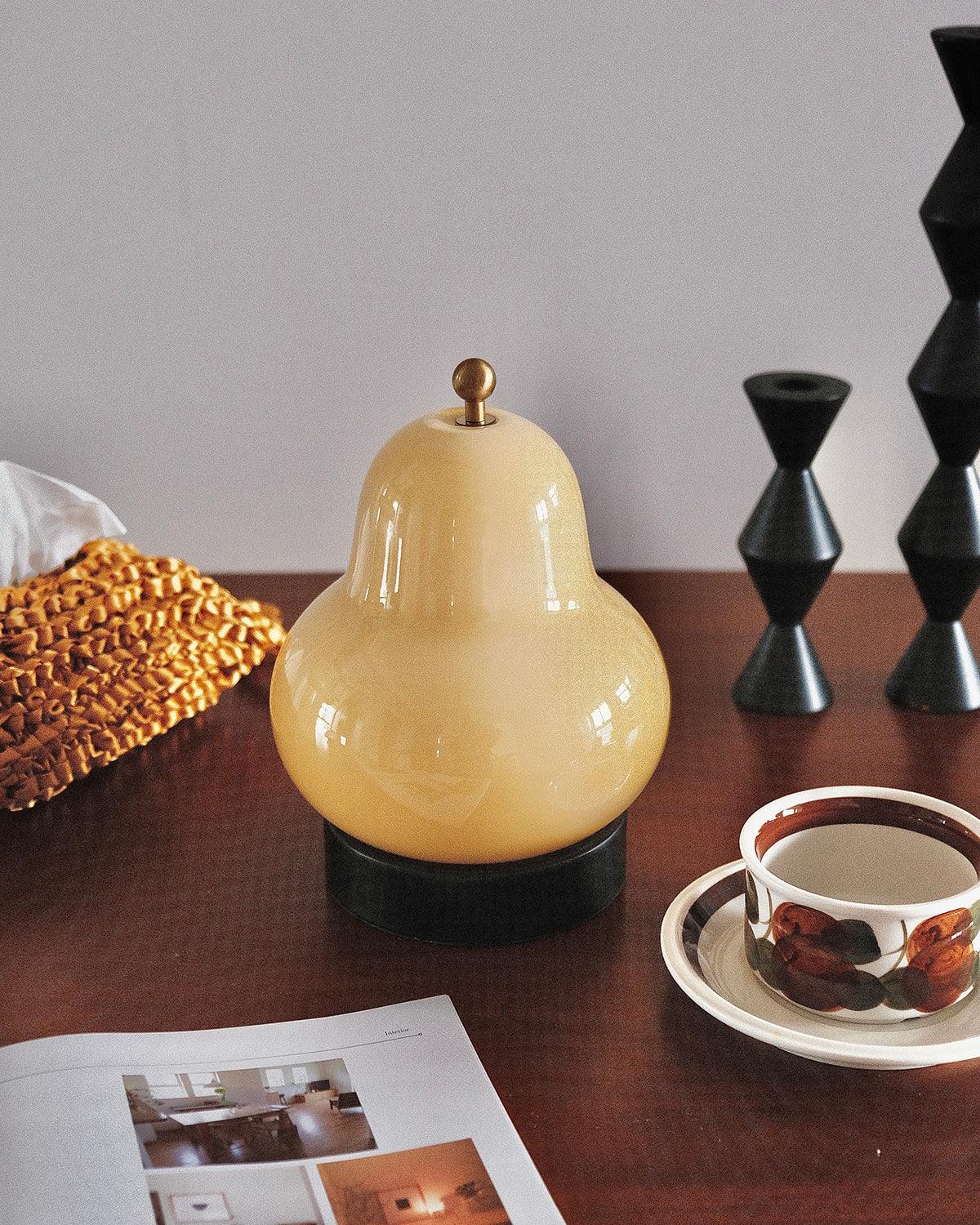 Vintage Inspired Pear Shaped Portable LED Table Lamp with Touch Dimming