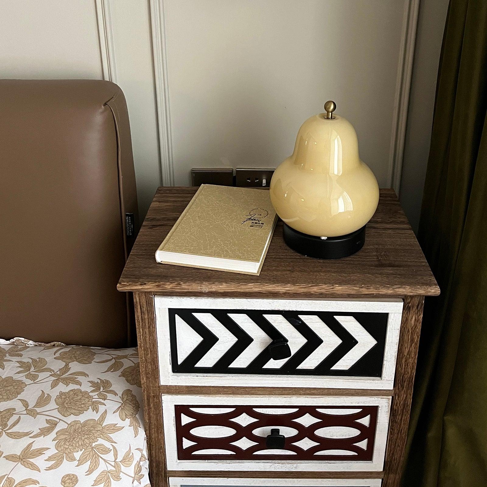 Vintage Inspired Pear Shaped Portable LED Table Lamp with Touch Dimming