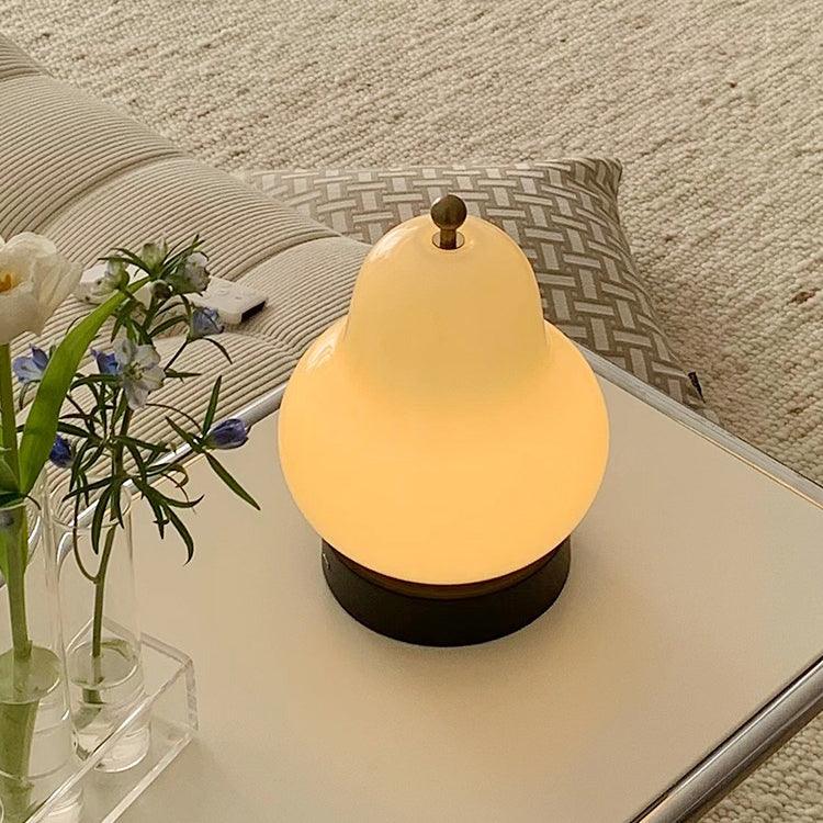 Vintage Inspired Pear Shaped Portable LED Table Lamp with Touch Dimming