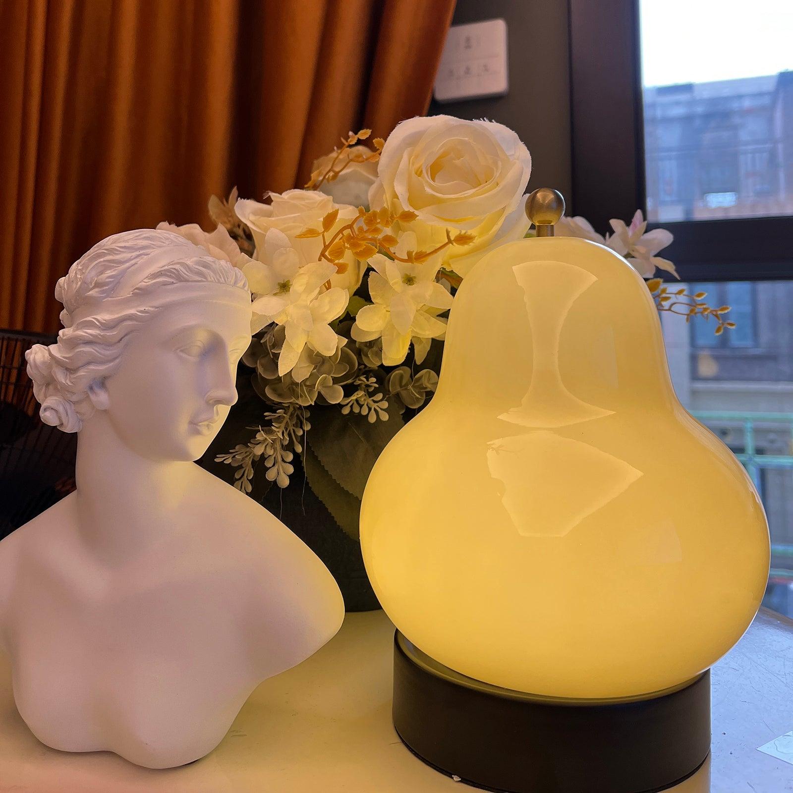 Vintage Inspired Pear Shaped Portable LED Table Lamp with Touch Dimming