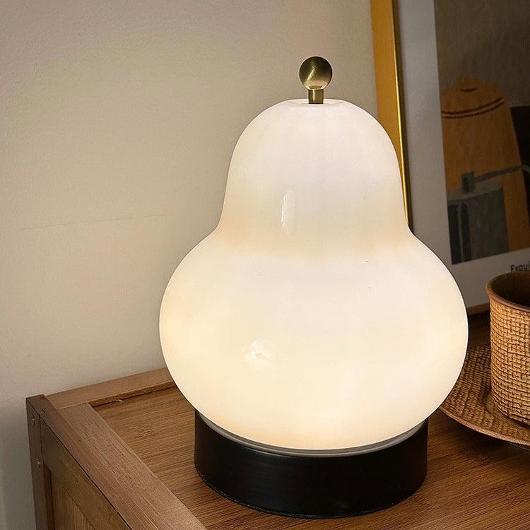 Vintage Inspired Pear Shaped Portable LED Table Lamp with Touch Dimming