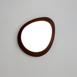 Mid Century Modern Pebble Walnut LED Ceiling Light Fixture with Adjustable Color Temperature