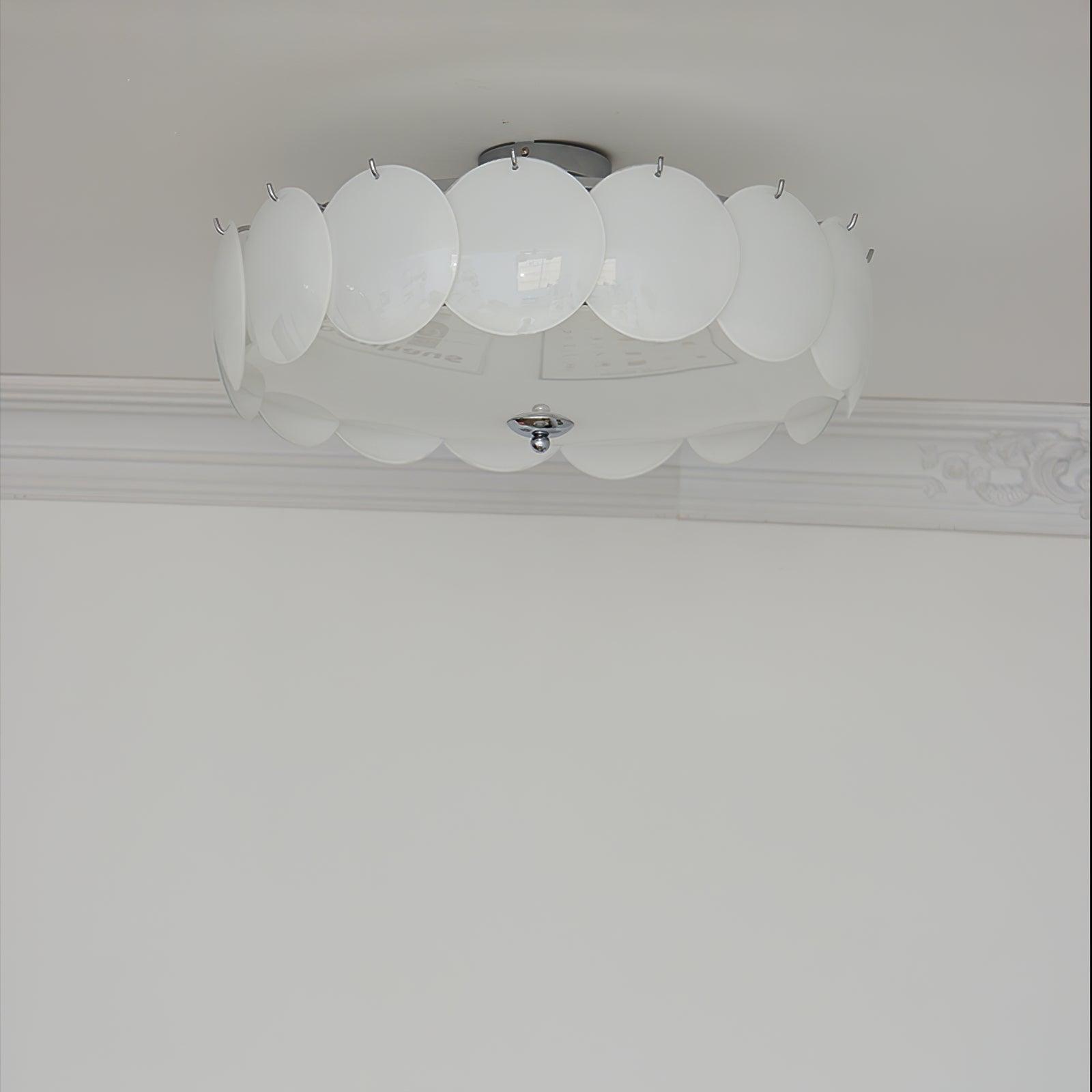 Modern Gold Pembridge Flush Mount Ceiling Light with Oversized Smooth Glass Disks