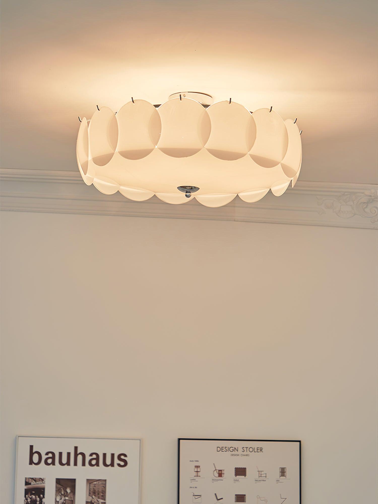 Modern Gold Pembridge Flush Mount Ceiling Light with Oversized Smooth Glass Disks