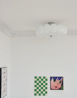 Modern Gold Pembridge Flush Mount Ceiling Light with Oversized Smooth Glass Disks