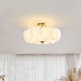 Modern Gold Pembridge Flush Mount Ceiling Light with Oversized Smooth Glass Disks