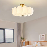 Modern Gold Pembridge Flush Mount Ceiling Light with Oversized Smooth Glass Disks