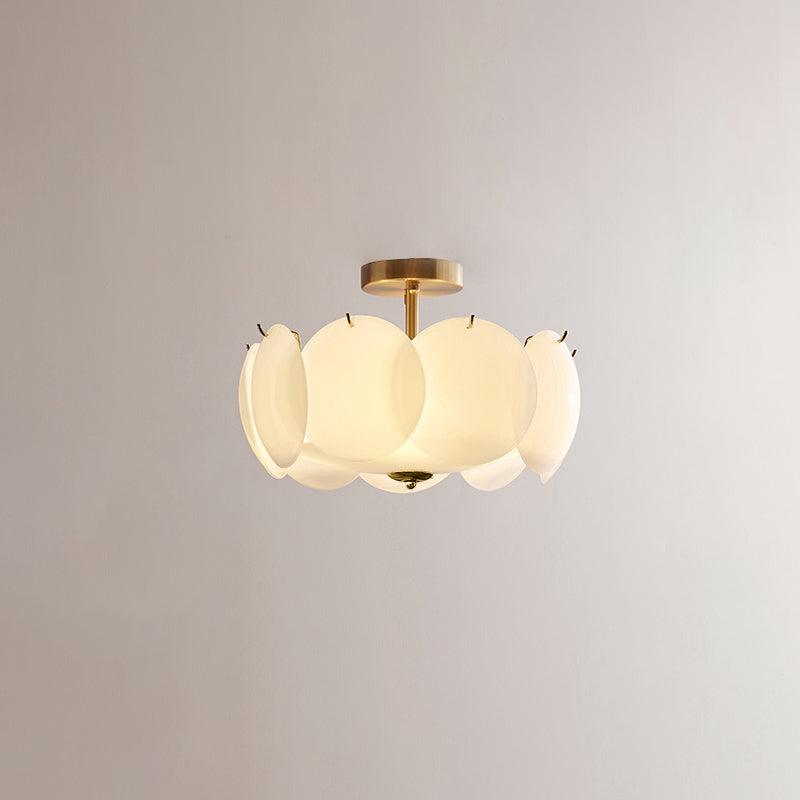 Modern Gold Pembridge Flush Mount Ceiling Light with Oversized Smooth Glass Disks