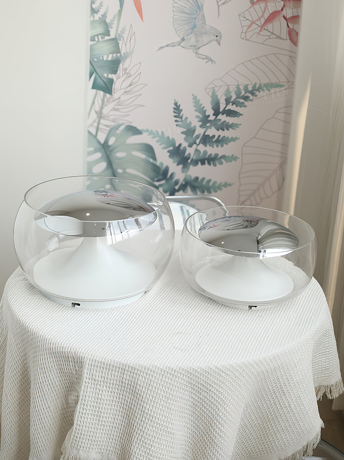 Modern Glass Pendulum Flush Mount Ceiling Light with Integrated LED Concentric Rings