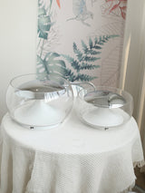 Modern Glass Pendulum Flush Mount Ceiling Light with Integrated LED Concentric Rings