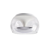 Modern Glass Pendulum Flush Mount Ceiling Light with Integrated LED Concentric Rings