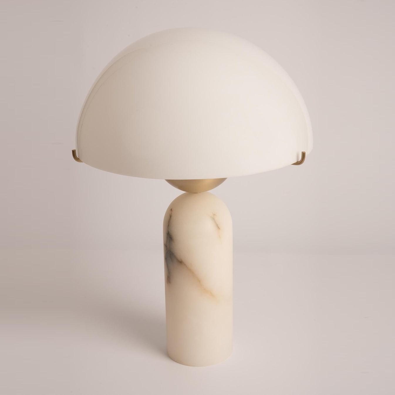 Modern Peono Alabaster Sphere Table Lamp Elegant Glass and Metal Nightstand Light
