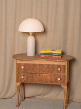 Modern Peono Alabaster Sphere Table Lamp Elegant Glass and Metal Nightstand Light