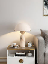 Modern Peono Alabaster Sphere Table Lamp Elegant Glass and Metal Nightstand Light