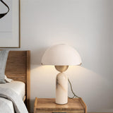 Modern Peono Alabaster Sphere Table Lamp Elegant Glass and Metal Nightstand Light