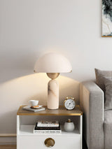 Modern Peono Alabaster Sphere Table Lamp Elegant Glass and Metal Nightstand Light