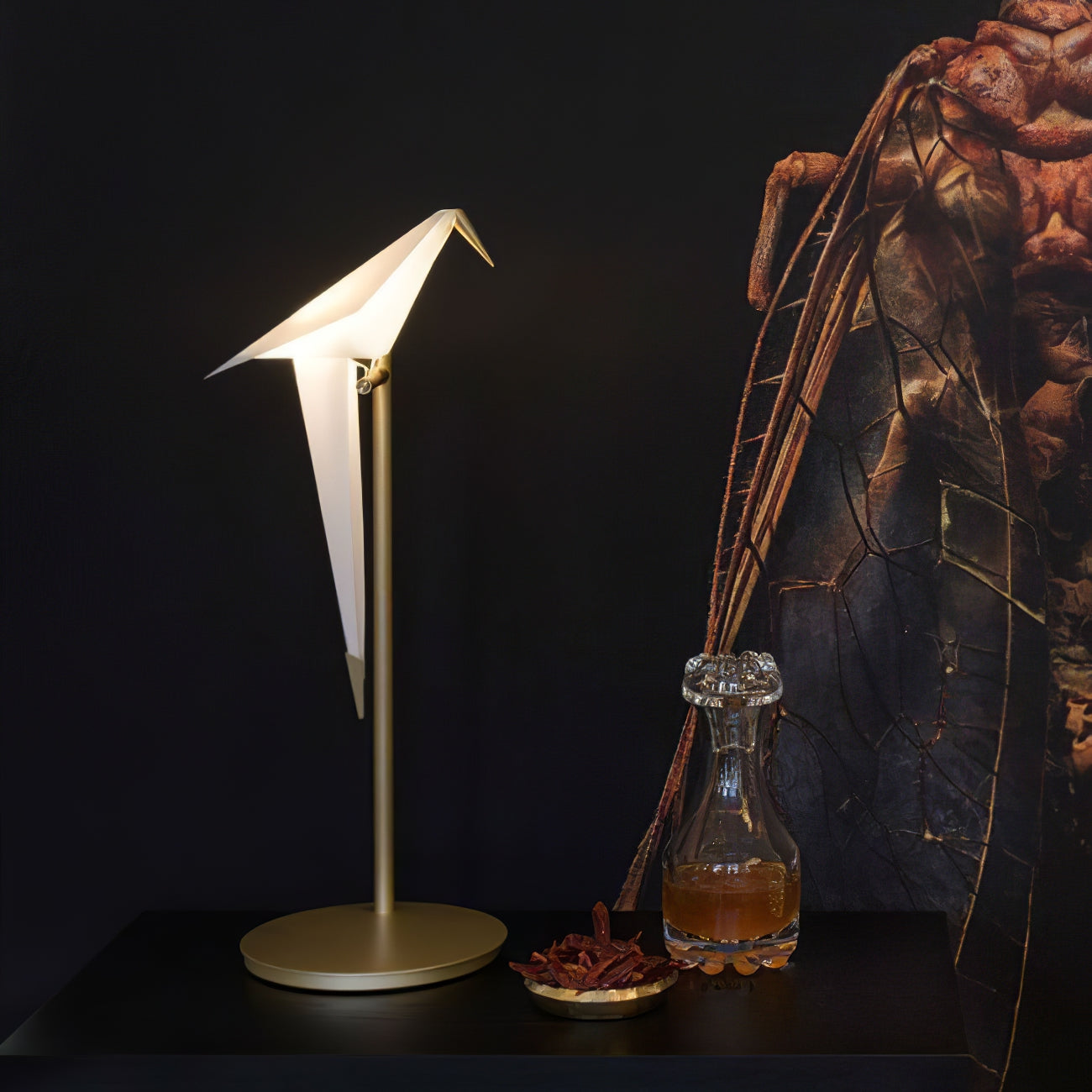 Modern Origami Bird LED Table Lamp Creative Paper Crane Nightstand Light