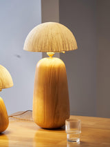 Minimalist Rice Paper Table Lamp Solid Wood Organic Design for Bedroom and Office Desk