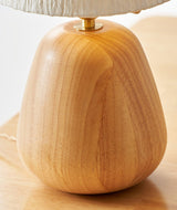 Minimalist Rice Paper Table Lamp Solid Wood Organic Design for Bedroom and Office Desk