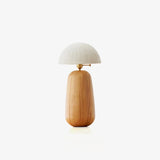 Minimalist Rice Paper Table Lamp Solid Wood Organic Design for Bedroom and Office Desk
