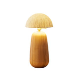 Minimalist Rice Paper Table Lamp Solid Wood Organic Design for Bedroom and Office Desk
