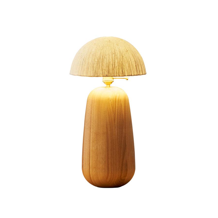 Minimalist Rice Paper Table Lamp Solid Wood Organic Design for Bedroom and Office Desk
