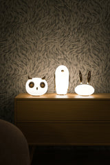 Animal Shaped Glass Table Lamp Modern Owl Rabbit Penguin Gold Bedside Nightstand Light