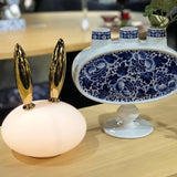 Animal Shaped Glass Table Lamp Modern Owl Rabbit Penguin Gold Bedside Nightstand Light