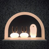 Animal Shaped Glass Table Lamp Modern Owl Rabbit Penguin Gold Bedside Nightstand Light