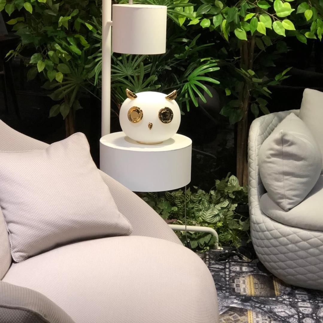 Animal Shaped Glass Table Lamp Modern Owl Rabbit Penguin Gold Bedside Nightstand Light