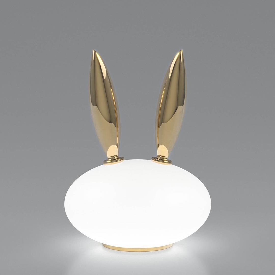 Animal Shaped Glass Table Lamp Modern Owl Rabbit Penguin Gold Bedside Nightstand Light