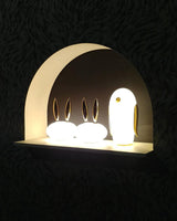 Animal Shaped Glass Table Lamp Modern Owl Rabbit Penguin Gold Bedside Nightstand Light