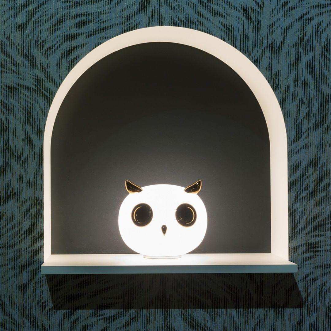 Animal Shaped Glass Table Lamp Modern Owl Rabbit Penguin Gold Bedside Nightstand Light