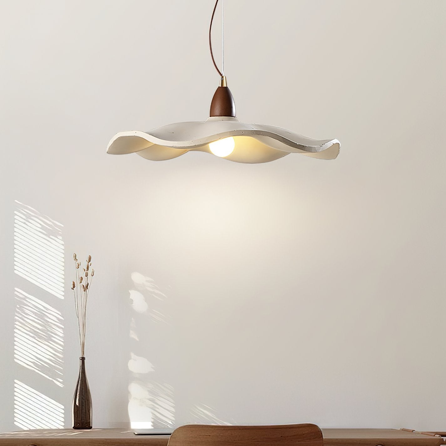 modern-petal-concrete-hanging-ceiling-lamp-with-walnut-wood-base-for-elegant-living-spaces