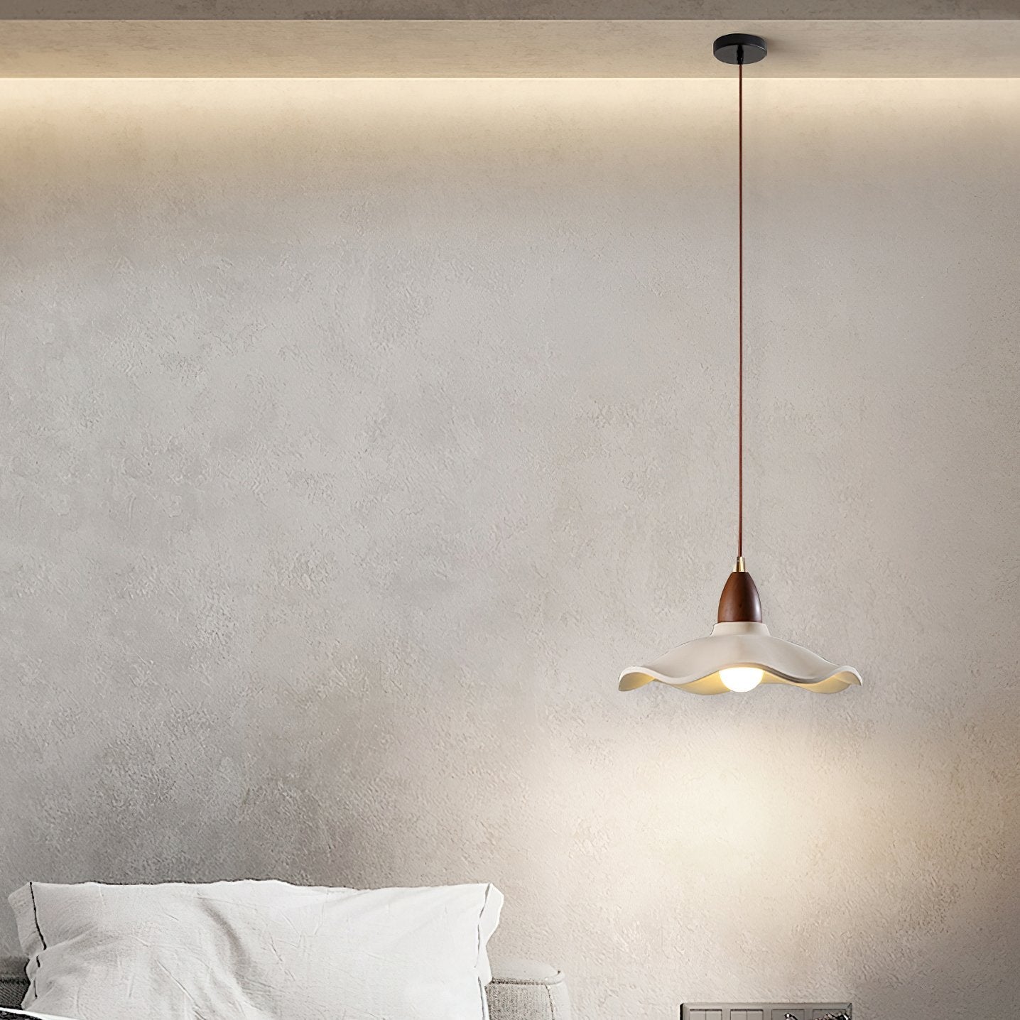 modern-petal-concrete-hanging-ceiling-lamp-with-walnut-wood-base-for-elegant-living-spaces