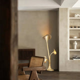 Modern Petunia Sculpture Torchiere Floor Lamp with Integrated LED Gold Finish