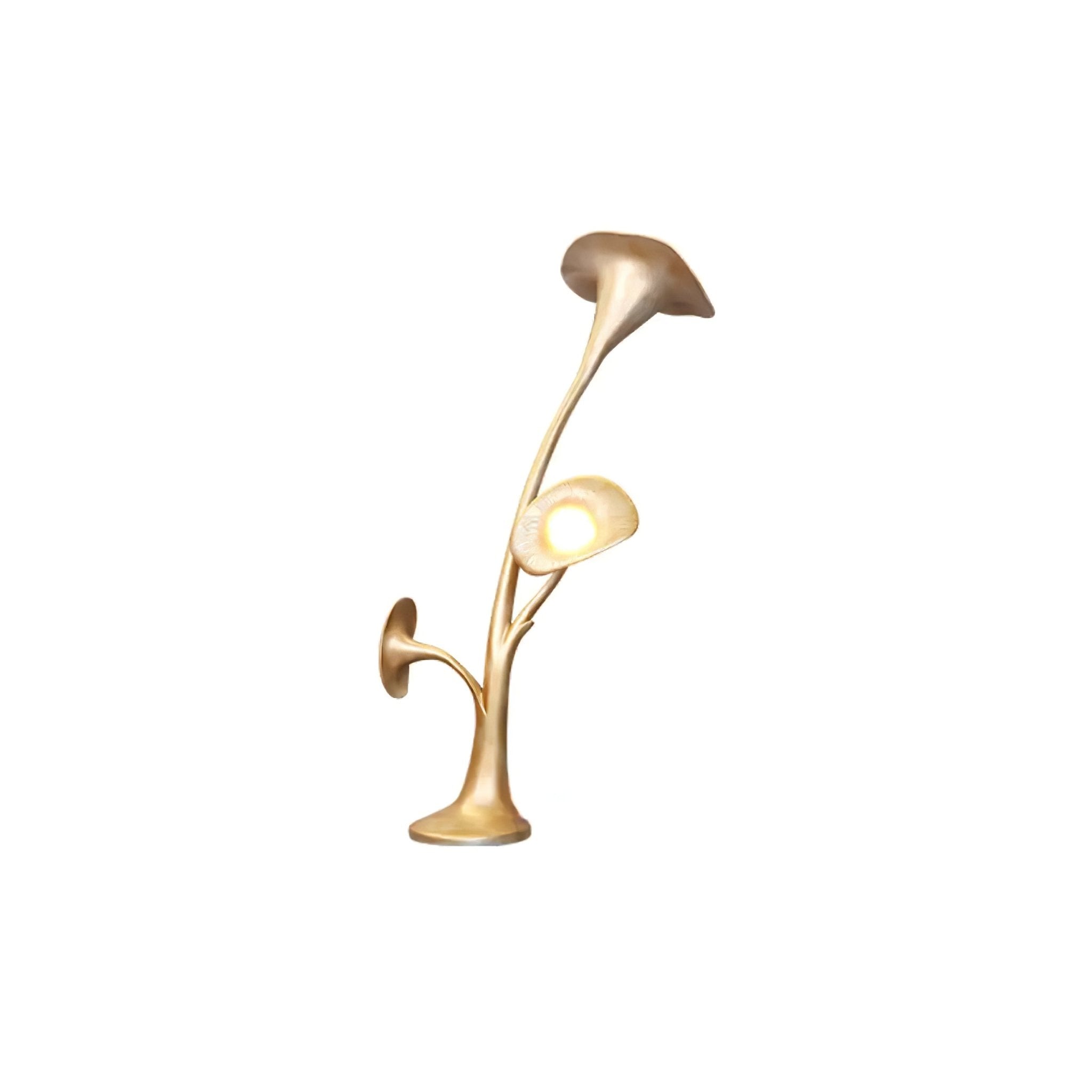 Modern Petunia Sculpture Torchiere Floor Lamp with Integrated LED Gold Finish