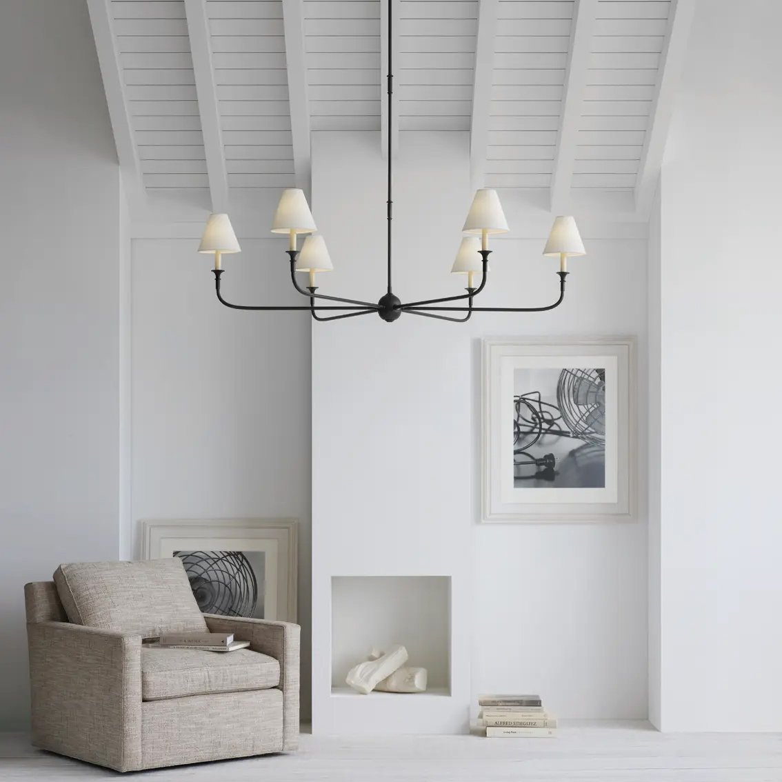 modern-piaf-brass-chandelier-with-white-fabric-shades-for-elegant-home-interior-lighting