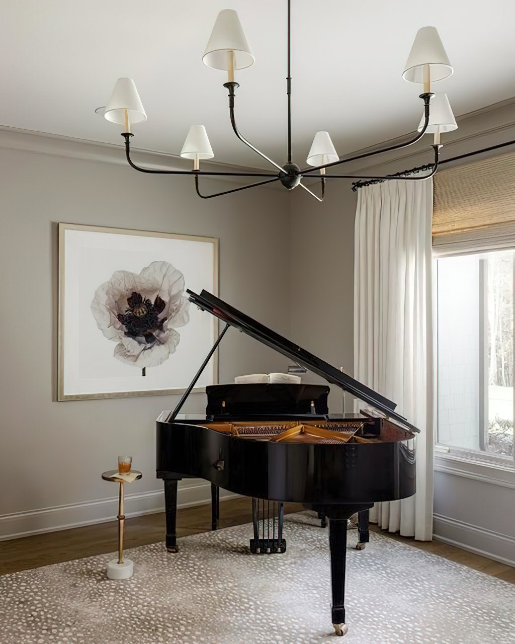 modern-piaf-brass-chandelier-with-white-fabric-shades-for-elegant-home-interior-lighting