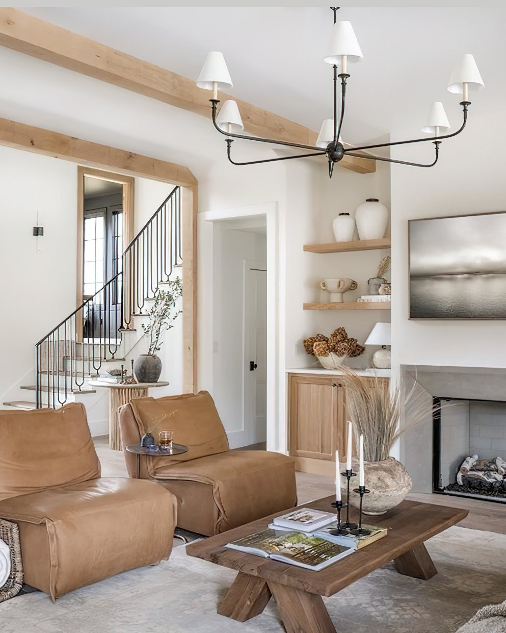 modern-piaf-brass-chandelier-with-white-fabric-shades-for-elegant-home-interior-lighting
