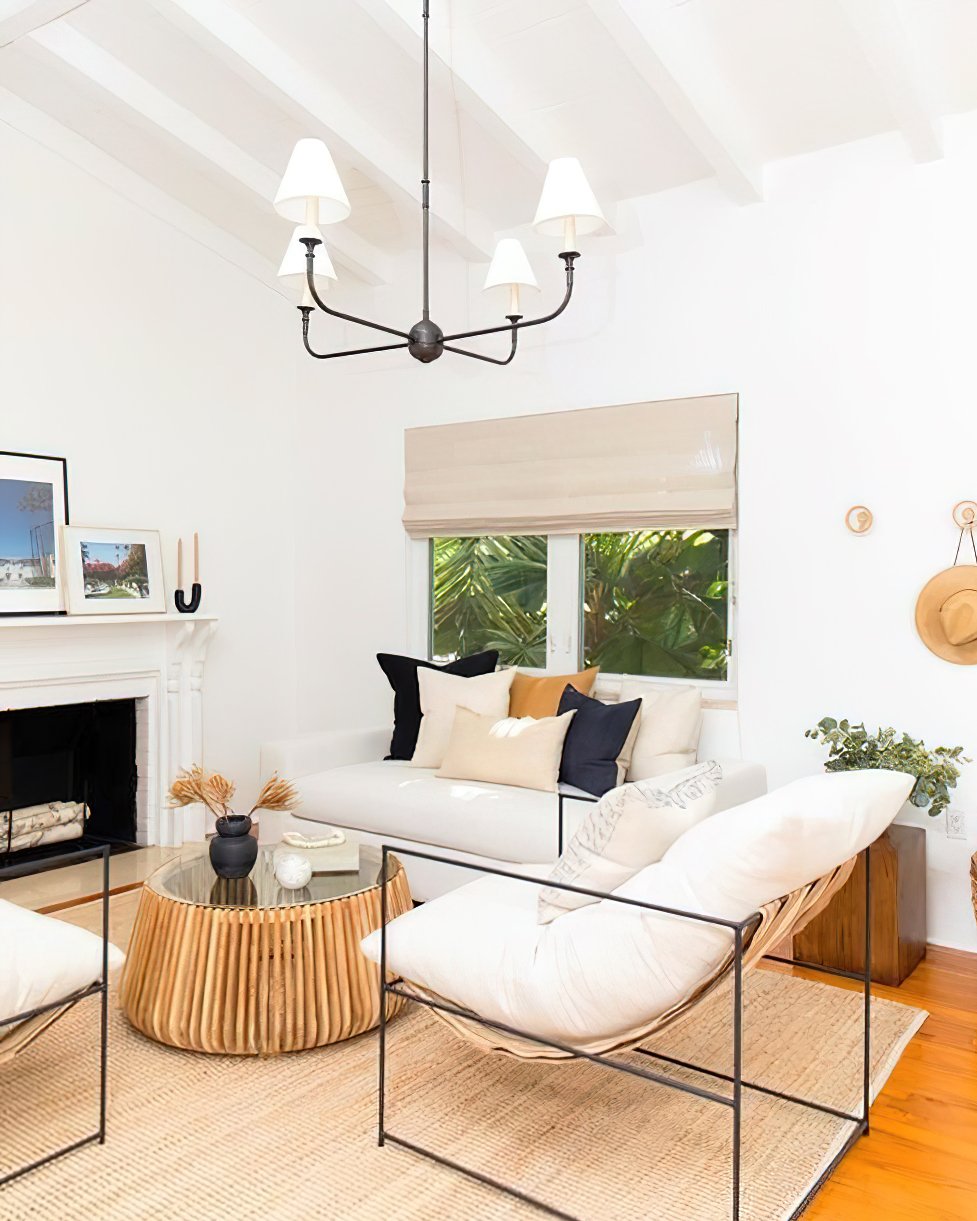 modern-piaf-brass-chandelier-with-white-fabric-shades-for-elegant-home-interior-lighting