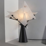 Modern Alabaster Accent Table Lamp Sculptural Natural Stone LED Desk Light
