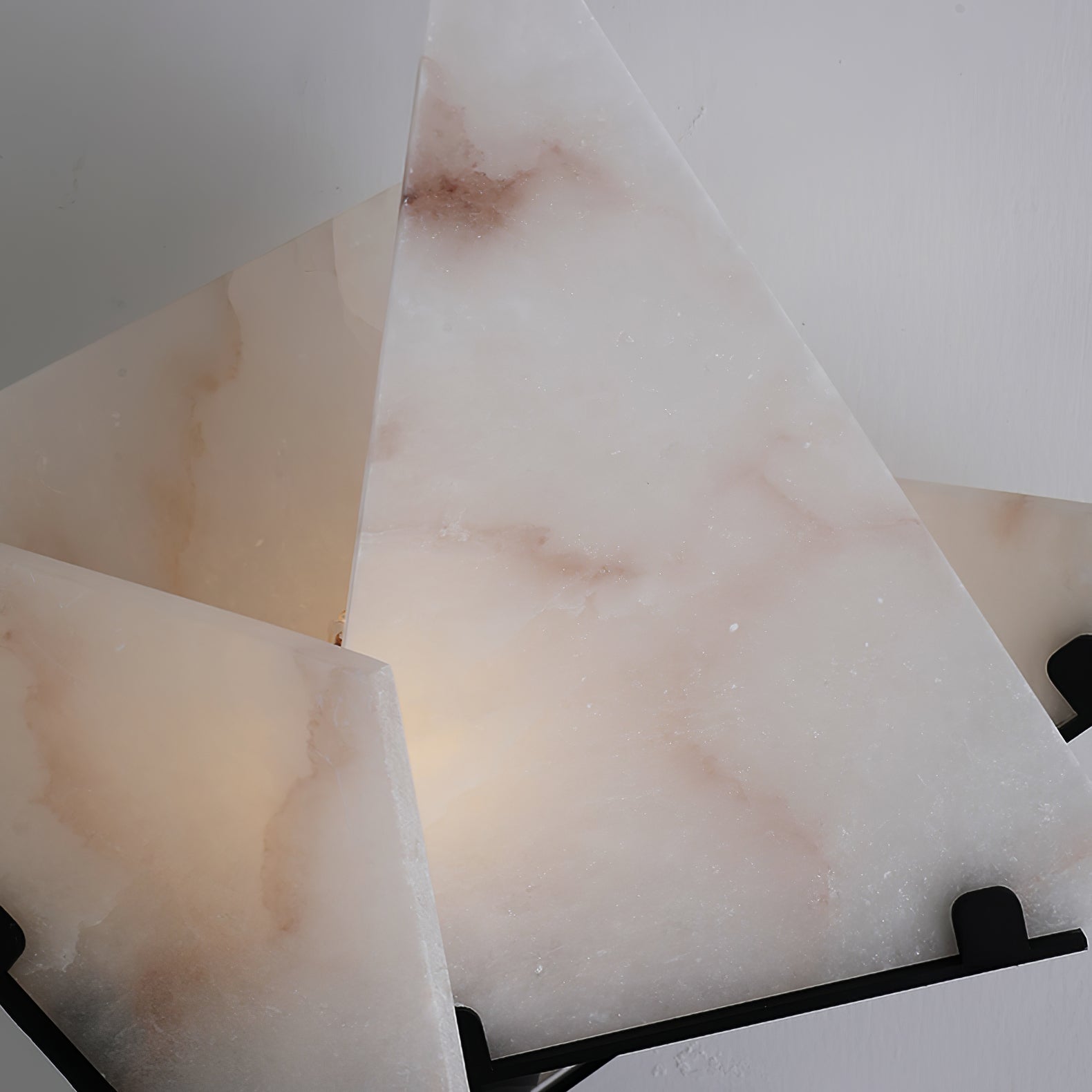Modern Alabaster Accent Table Lamp Sculptural Natural Stone LED Desk Light