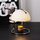 Modern Minimalist Chrome Table Lamp with Glass Shade for Reading and Candle Warming