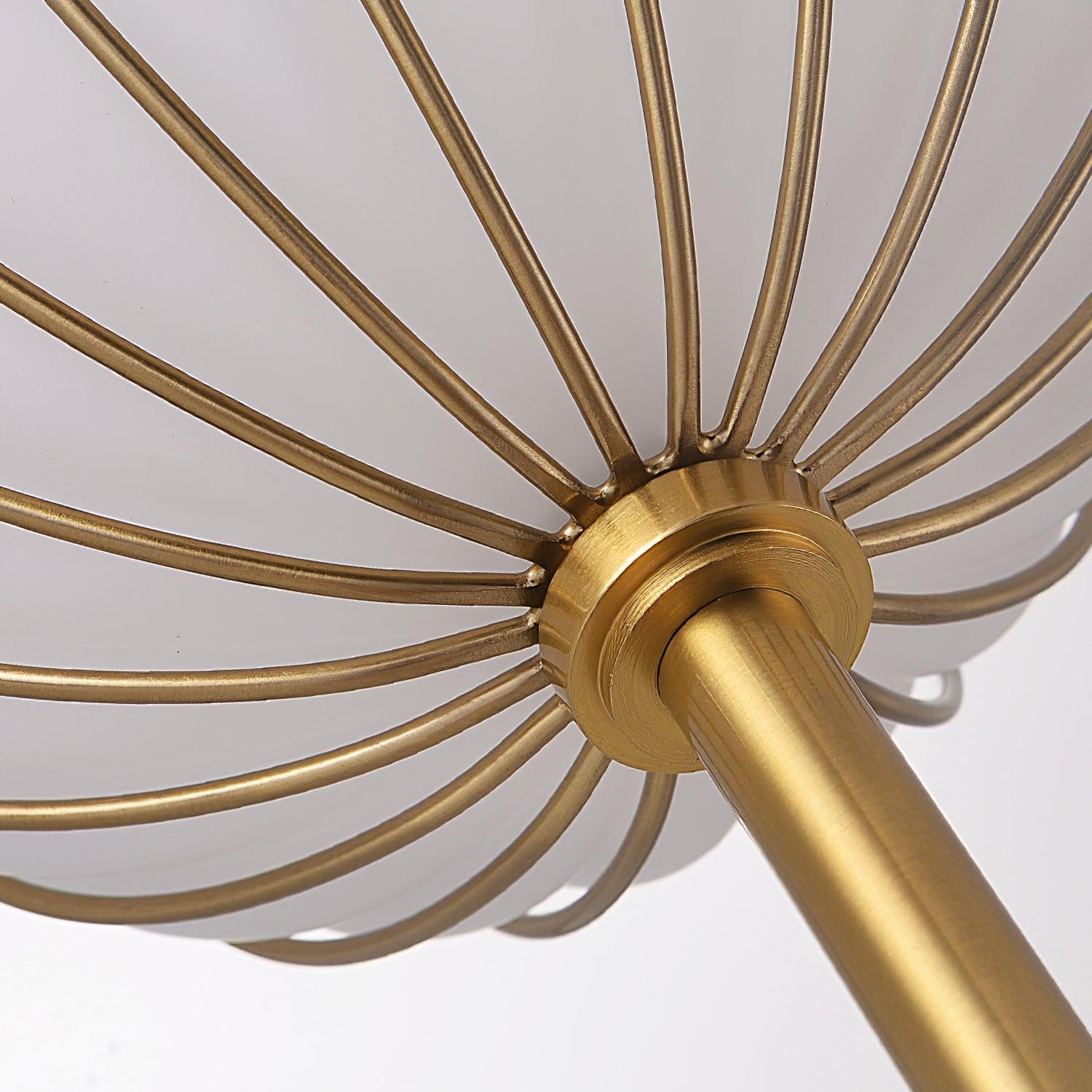 Modern Gold Pill Table Lamp with Mouth Blown Glass Shade for Office and Bedroom Ambient Lighting