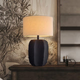 handcrafted-black-geometric-ceramic-table-lamp-with-white-fabric-shade-for-modern-living-room