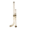 Minimalist Piped Alabaster Floor Lamp with Natural Stone Shades and Brass Body
