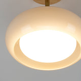 Bauhaus Inspired Mid Century Modern Glass Disc Ceiling Lamp Vintage Wood Light Fixture