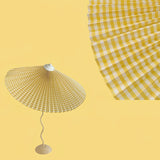 Sicilian Iron Table Lamp with Pleated Fabric Hat Shade and Beige Base for Home Decor