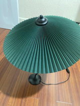 Sicilian Iron Table Lamp with Pleated Fabric Hat Shade and Beige Base for Home Decor